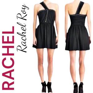 NWT RACHEL RACHEL ROY One Shoulder Studded Mini Cocktail Dress, Size 10